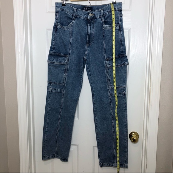 Gap Cotton Blend Medium Wash Spring 24 Mid Rise '90s Loose Cargo Jeans 10/30R - Picture 13 of 16